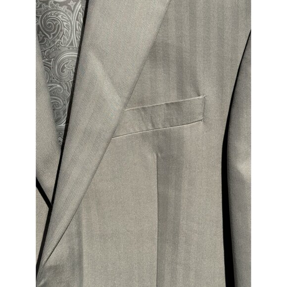 Chaps Mens Gray Blazer Jacket With Paisley Lining Single-Breasted Two-Button Siz - Picture 5 of 8